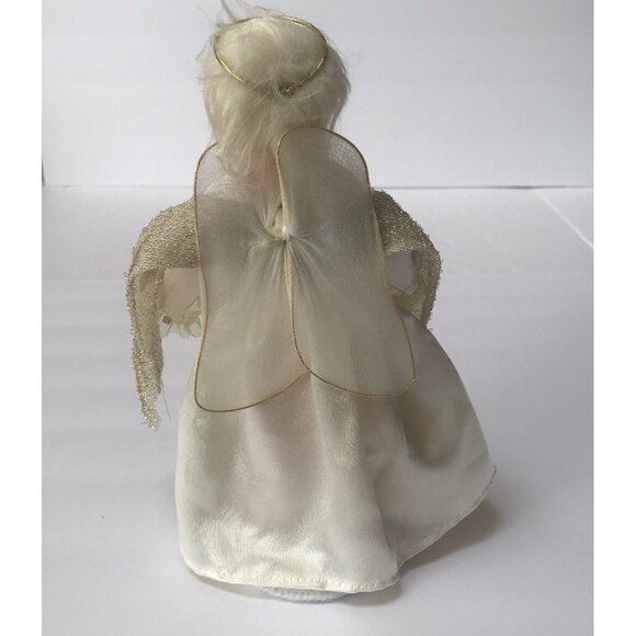 Annalee Angel Doll Christmas Harp Standing Halo Gold Holiday Decor 2013 Kitsch - Picture 9 of 16